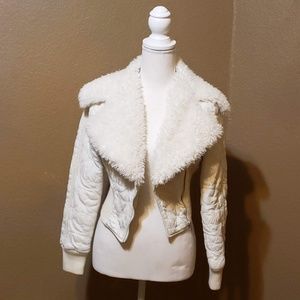 Bebe Cropped Zip Up Jacket
